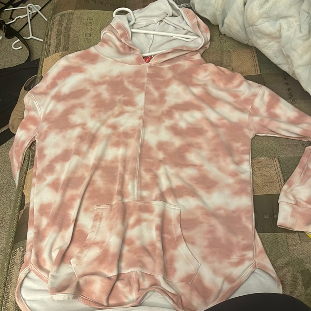 Poof! pink tie dye hoodie size XL